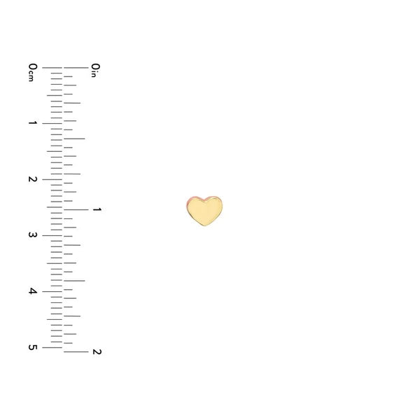 Domed Heart Stud with Pink EN/Amel