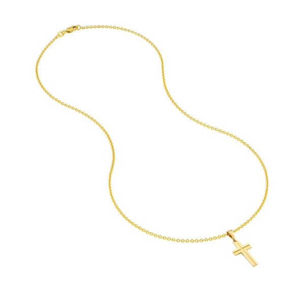 Small Polished Grooved Cross