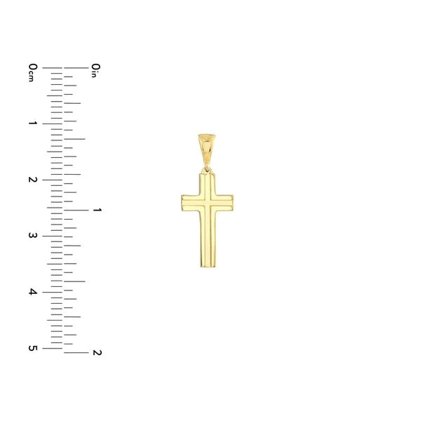 Small Polished Grooved Cross
