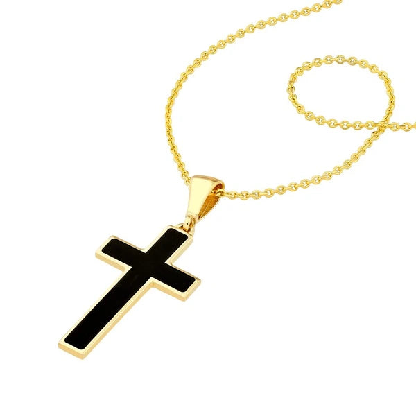 Small Black EN/Amel Cross Pendant