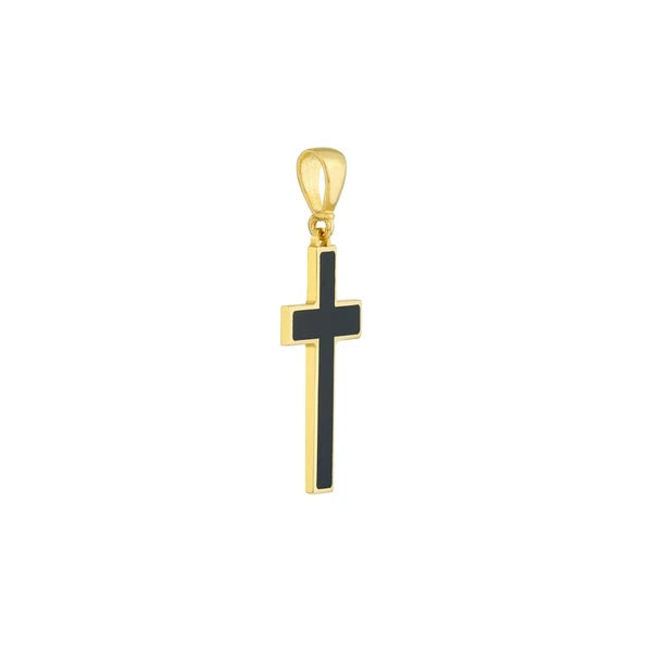 Small Black EN/Amel Cross Pendant