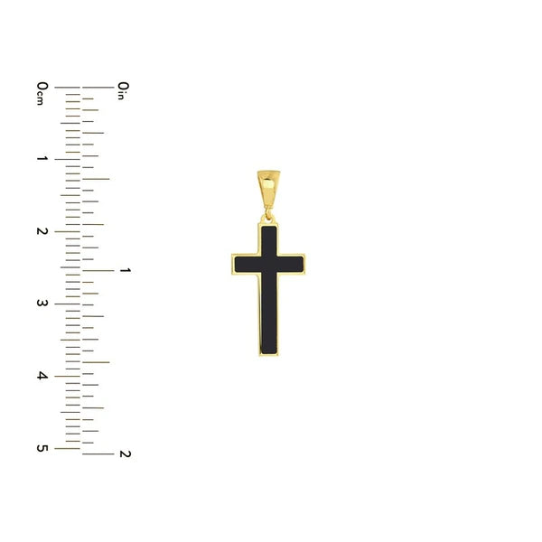 Small Black EN/Amel Cross Pendant