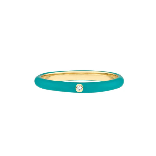 Diamond Bezel on Teal EN/Amel Band