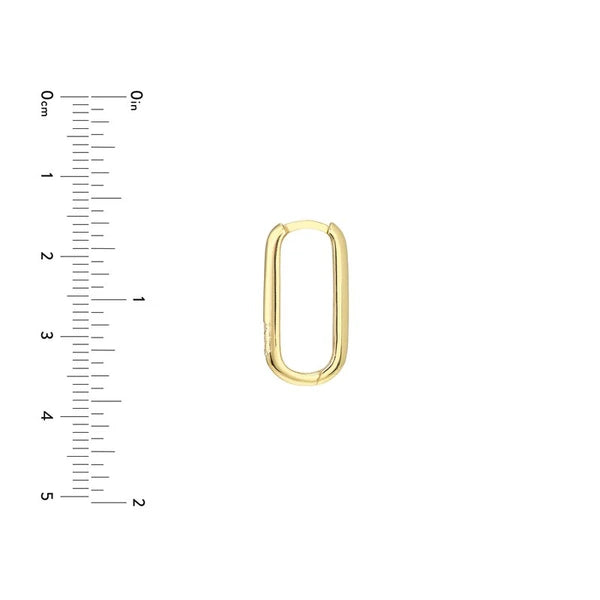 Diamond Paper Clip Hoop Earrings