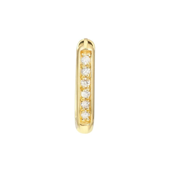 Diamond Channel 8mm Hoop Earrings