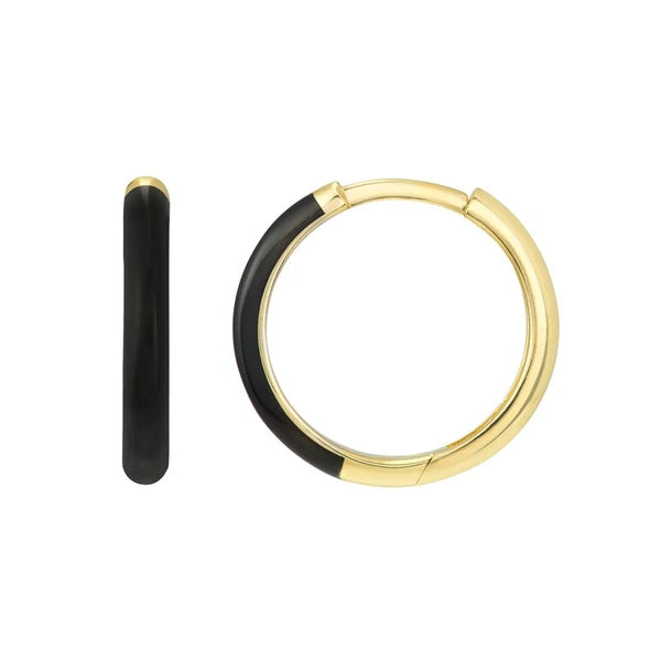 Black EN/Amel 1/2 Polished Hoops