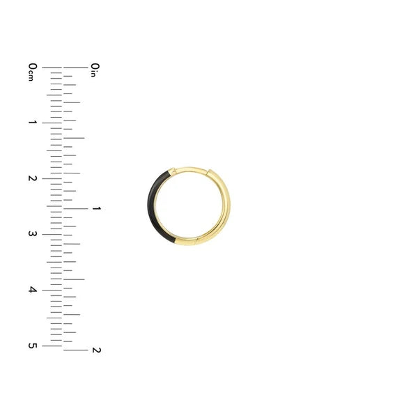 Black EN/Amel 1/2 Polished Hoops