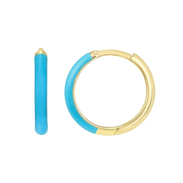 NeonBlue EN/Amel 1/2 Polished Hoops