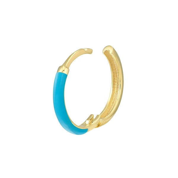 NeonBlue EN/Amel 1/2 Polished Hoops