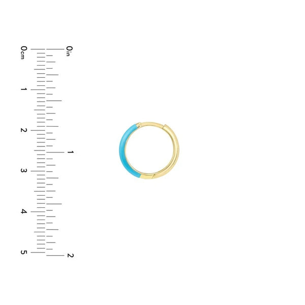NeonBlue EN/Amel 1/2 Polished Hoops