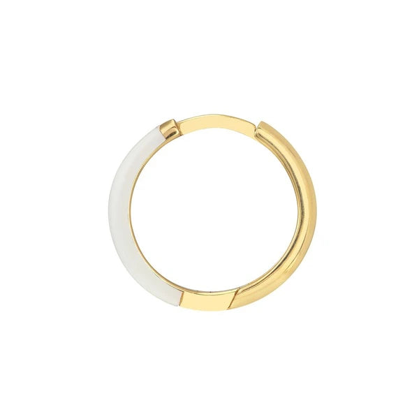 White EN/Amel 1/2 Polished Hoops