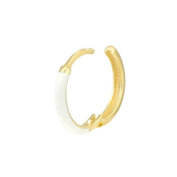 White EN/Amel 1/2 Polished Hoops