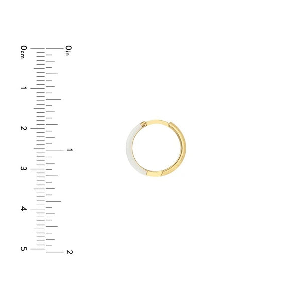 White EN/Amel 1/2 Polished Hoops