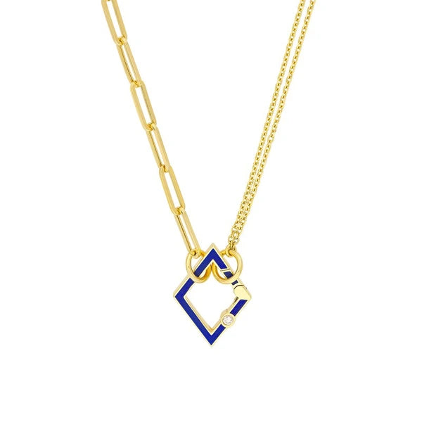 Diamond Bezel N/Avy EN/Amel Rhombus Push Lock