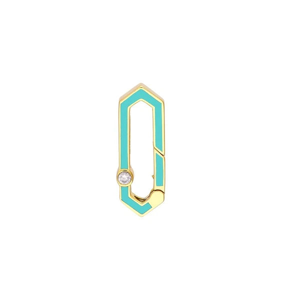Diamond Bezel Turq EN/Amel Hexagon Push Lock