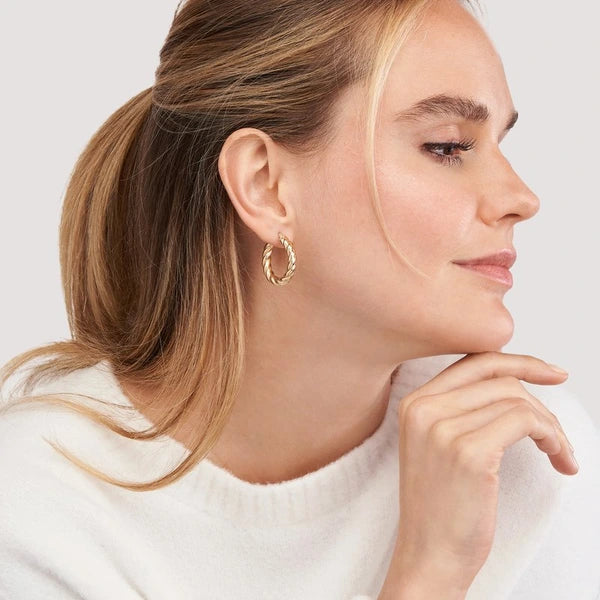 Oval Rope Twist Hoops