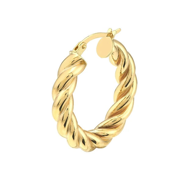 Oval Rope Twist Hoops