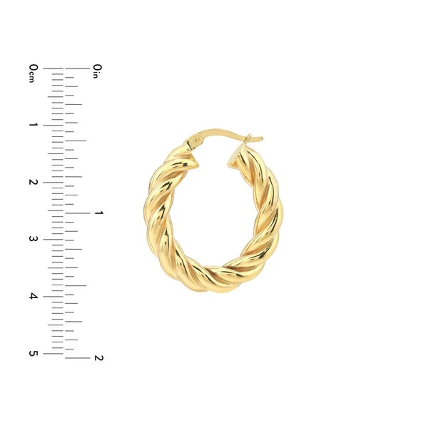 Oval Rope Twist Hoops