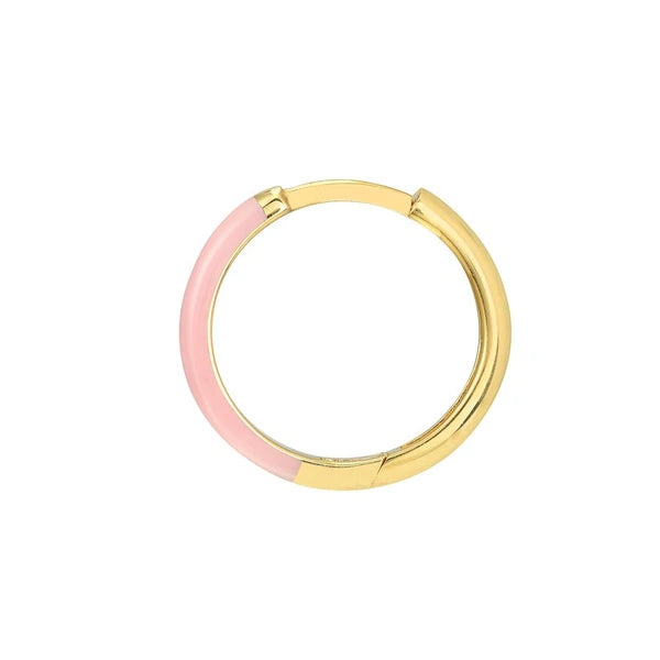 Pink EN/Amel 1/2 Polished Hoops