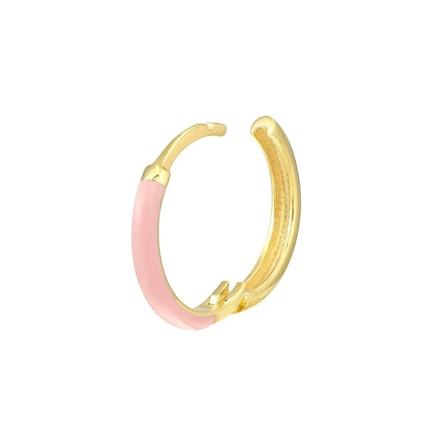Pink EN/Amel 1/2 Polished Hoops