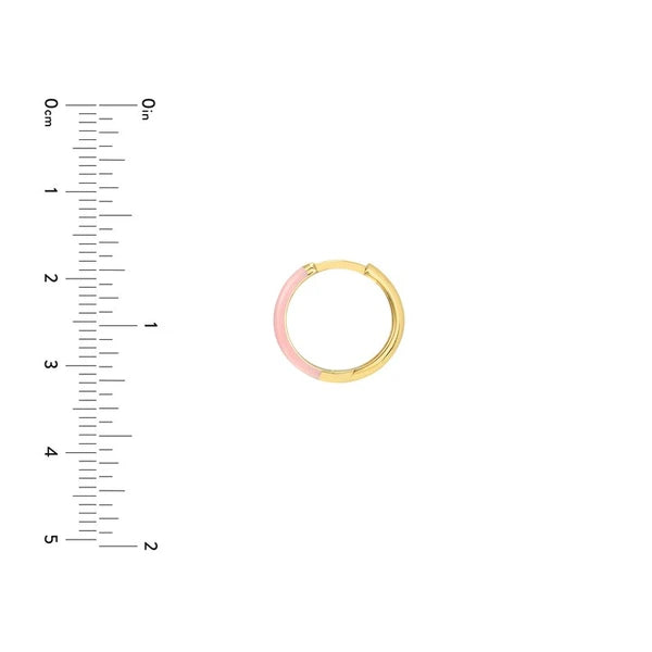 Pink EN/Amel 1/2 Polished Hoops
