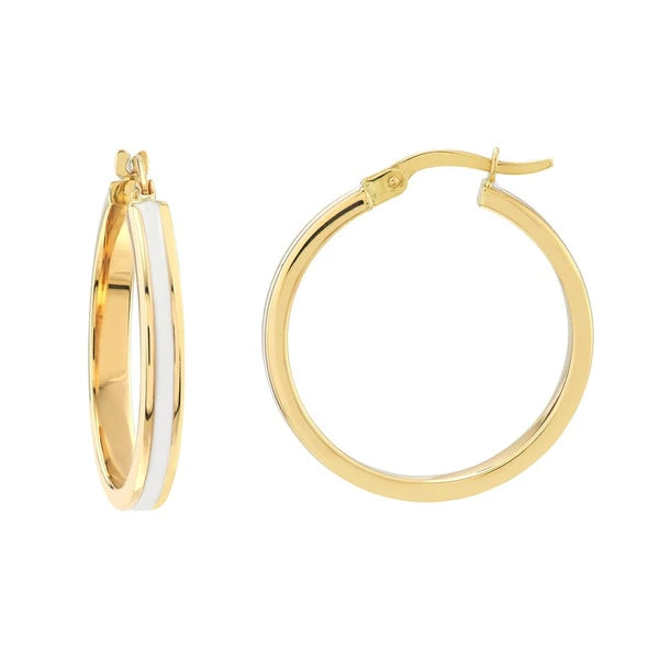 Large White EN/Amel Round Hoops