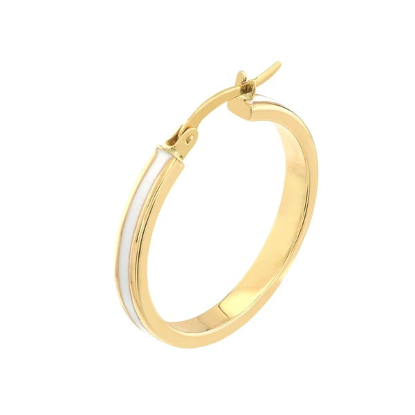Large White EN/Amel Round Hoops