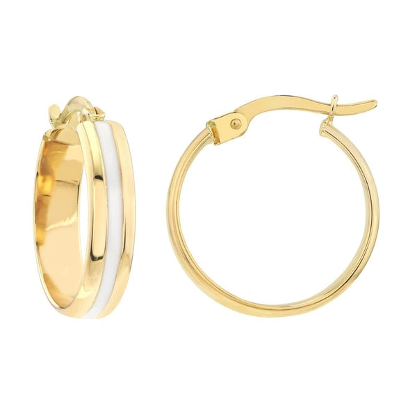 Medium White EN/Amel Round Hoops