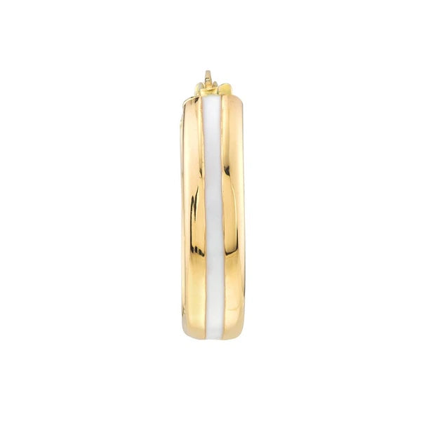 Medium White EN/Amel Round Hoops