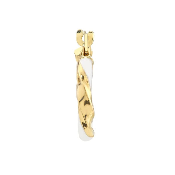 Medium White EN/Amel Round Twist Hoops