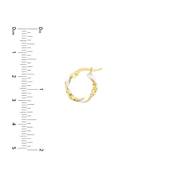 Medium White EN/Amel Round Twist Hoops