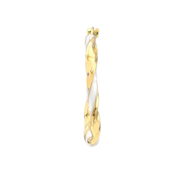 Large White EN/Amel Round Twist Hoops