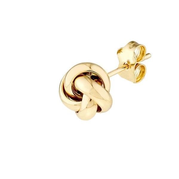 9mm Puffed Love Knot Stud Earrings
