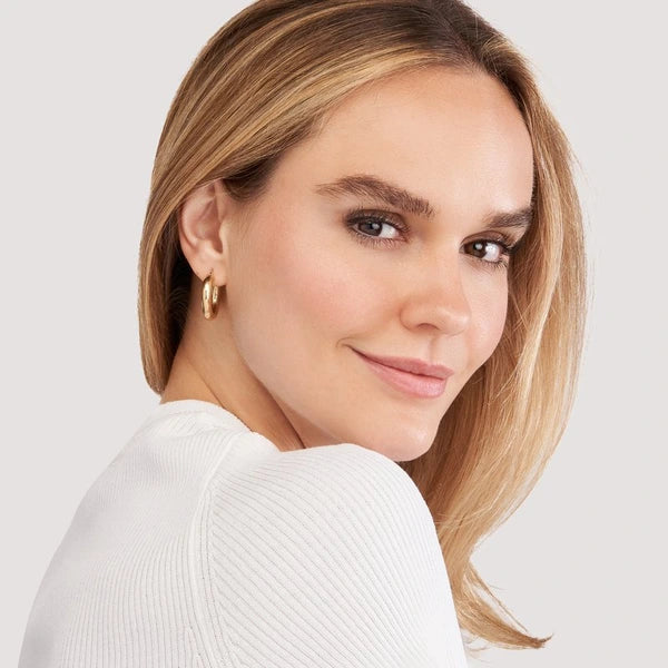 Soft Lined Design Round Hoop Earrings