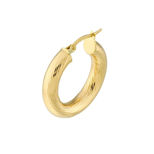 Soft Lined Design Round Hoop Earrings