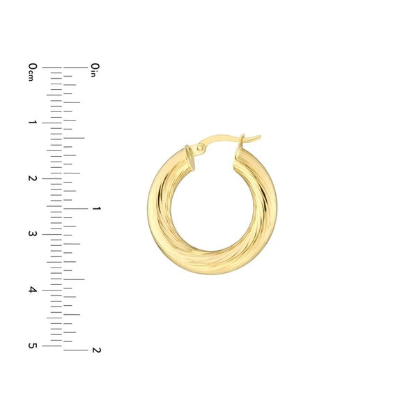Soft Lined Design Round Hoop Earrings