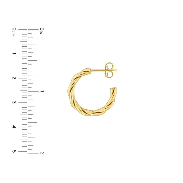 Braided 1/2 Round Hoop Earrings