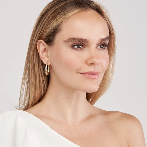Graduated D/C Oval Hoop Earrings