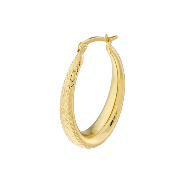 Graduated D/C Oval Hoop Earrings