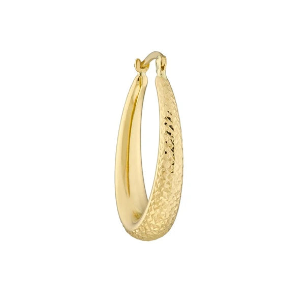 Graduated D/C Oval Hoop Earrings