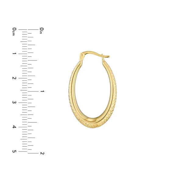 Graduated D/C Oval Hoop Earrings