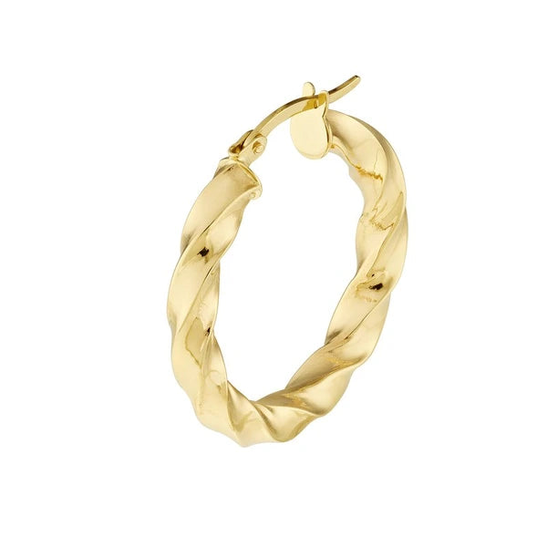 20x3mm Tight Twist Round Hoop Earrings