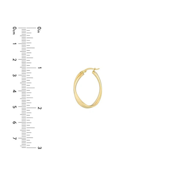 Oval Waved Polished Hoops
