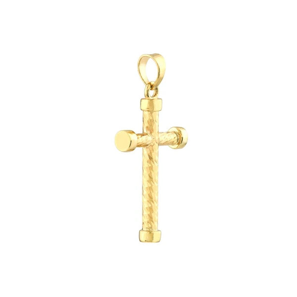 11mm Double Sided D/C Twisted Cross Pendant