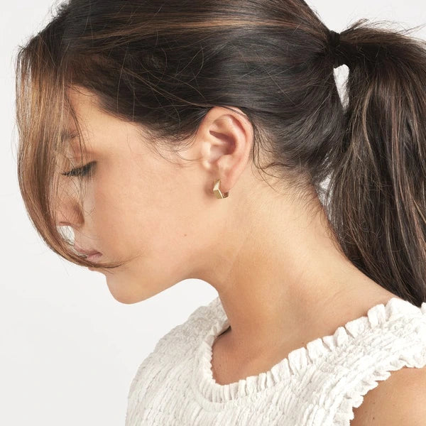 Pentagon Shaped Hoop Earrings