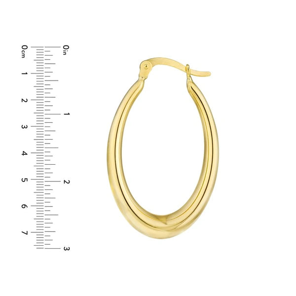 Graduated Oval Puff Hoop Earrings