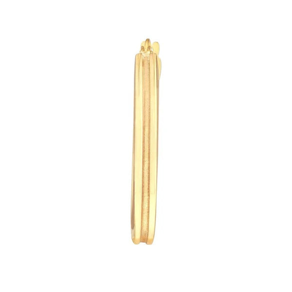 Grooved Design Oval Hoop Earrings