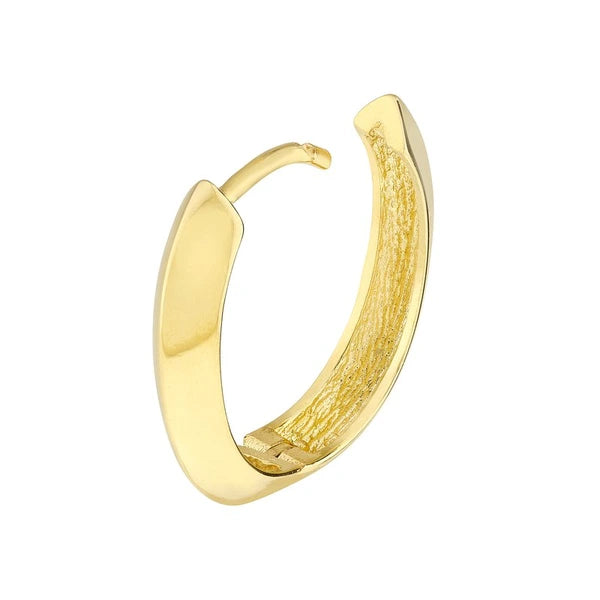 Knife Edge Oval Hoop Earrings