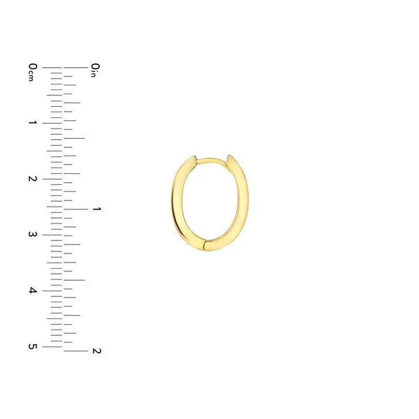 Knife Edge Oval Hoop Earrings
