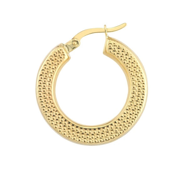 Side Dotted Design Round Hoop Earrings